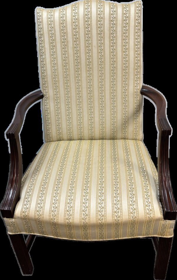 Vintage Hickory Chair Upholstered Mahogany Lolling chair